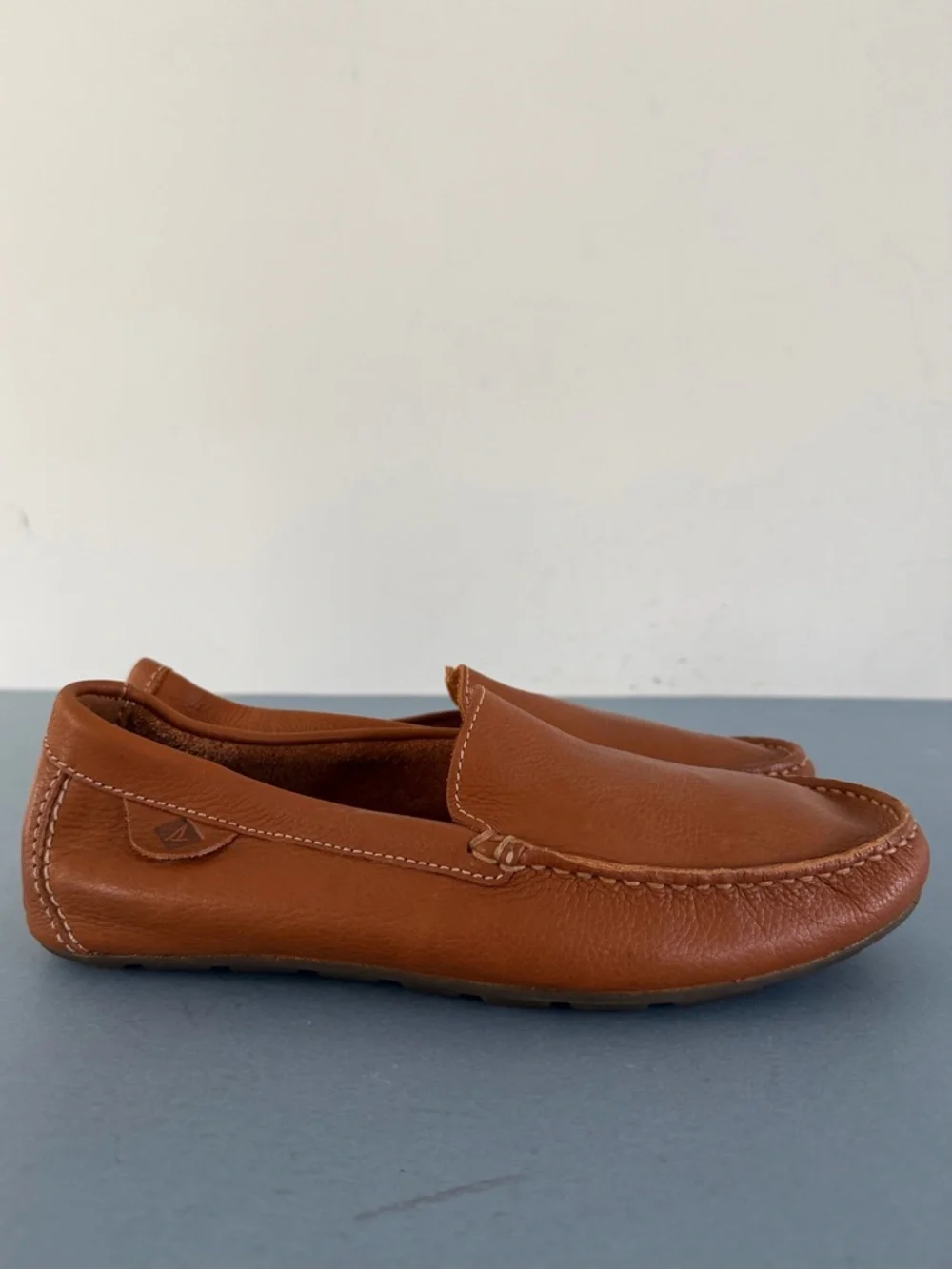 Sperry Top Sider Wave Venetian Driver Loafer Medium Beige Leather Boat Shoes